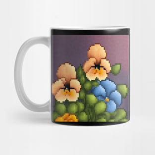 Pansy Abstract Retro Vintage Floral Illustration Mug